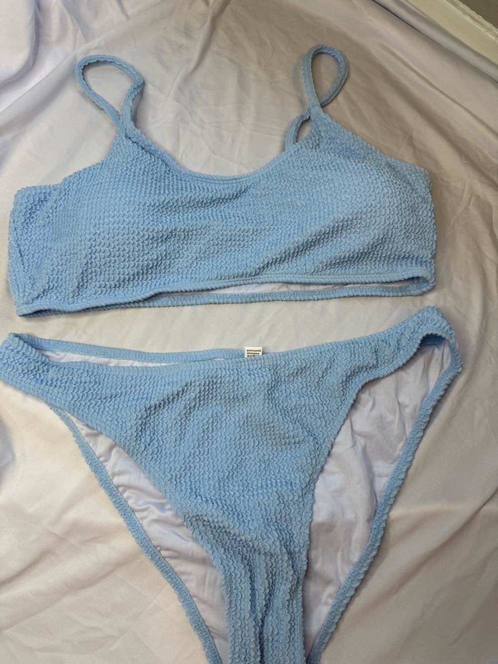 Light Blue Textured Bikini Set — NWOT
